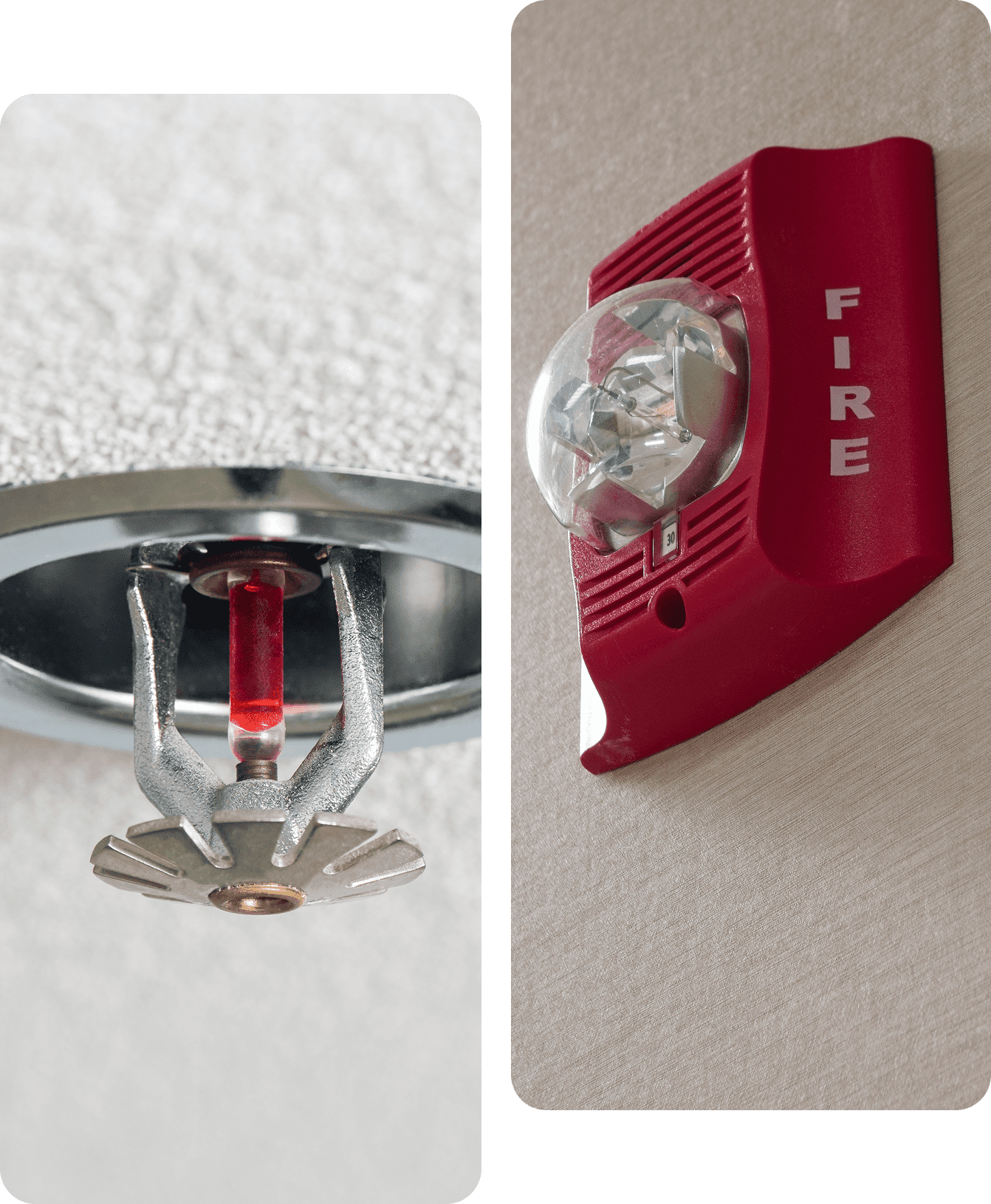 Group 1321316023 A fire alarm is shown next to a ceiling fixture.